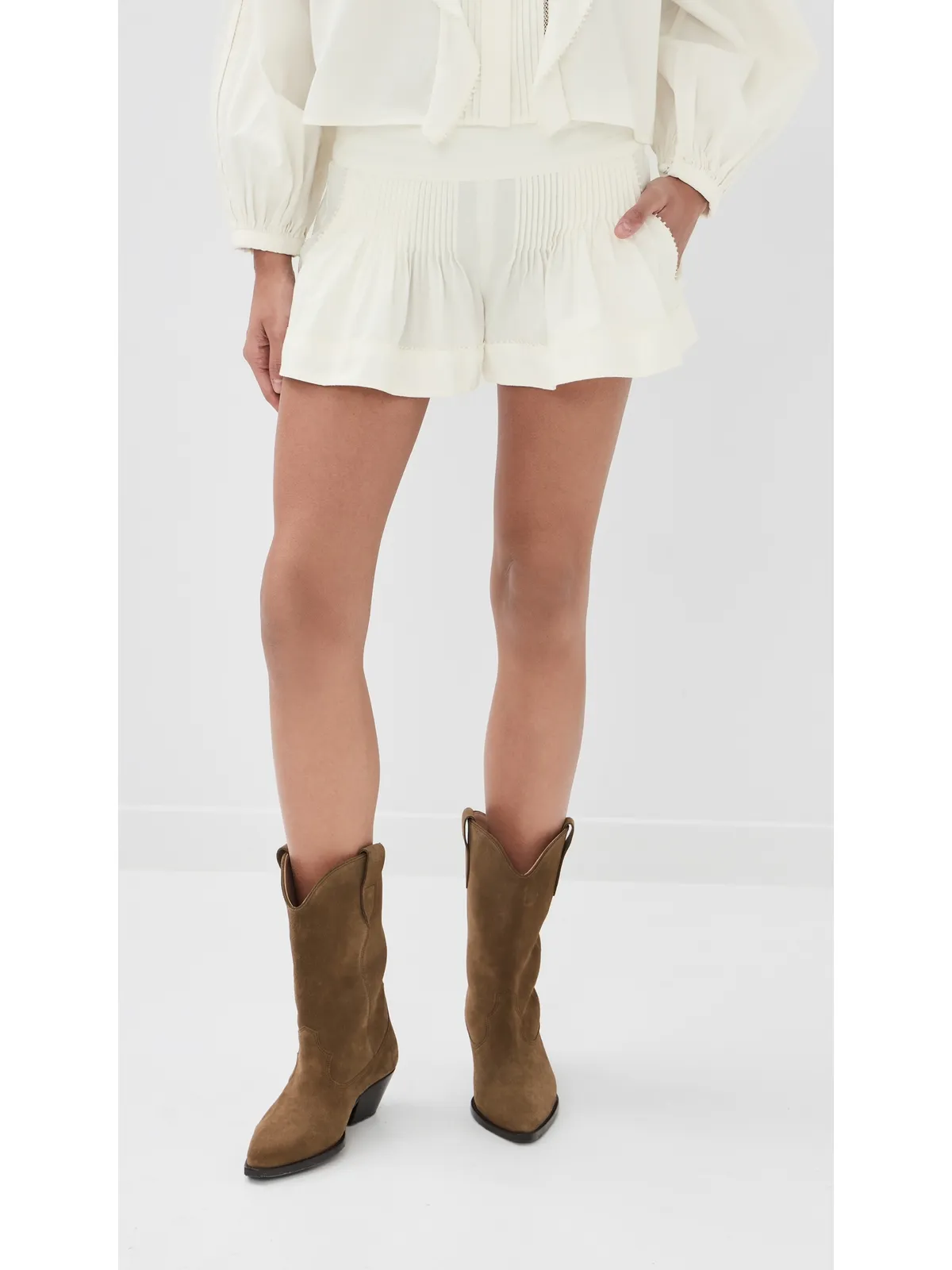 Isabel Marant Cybilaショーツ ホワイト 36 - 画像2