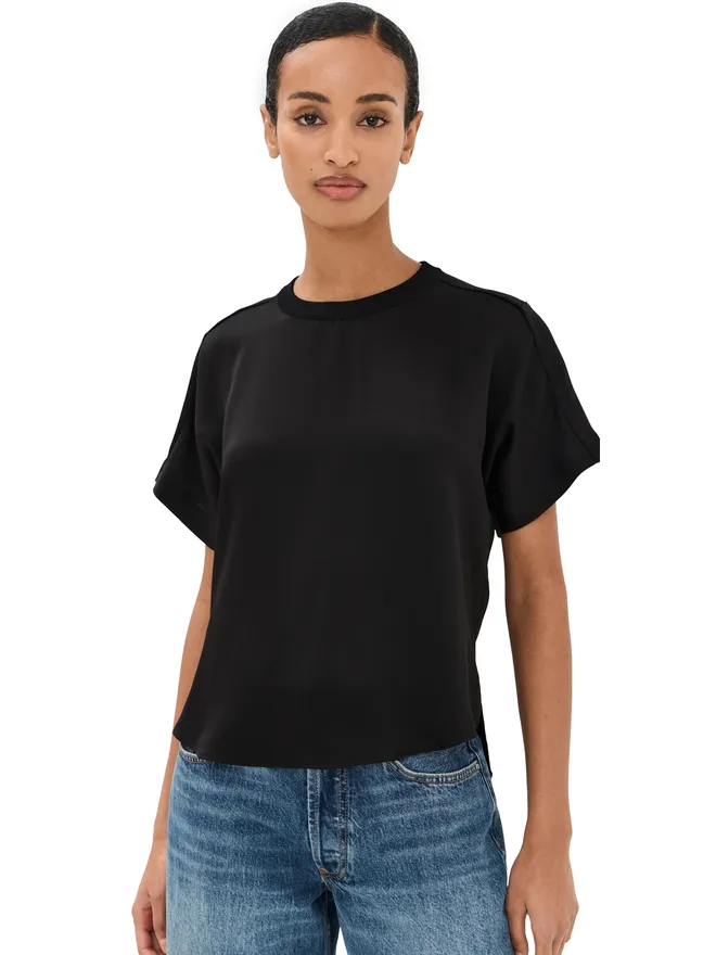 SIMKHAI SIMKHAI アディー ニットバックTシャツ ブラックの商品画像