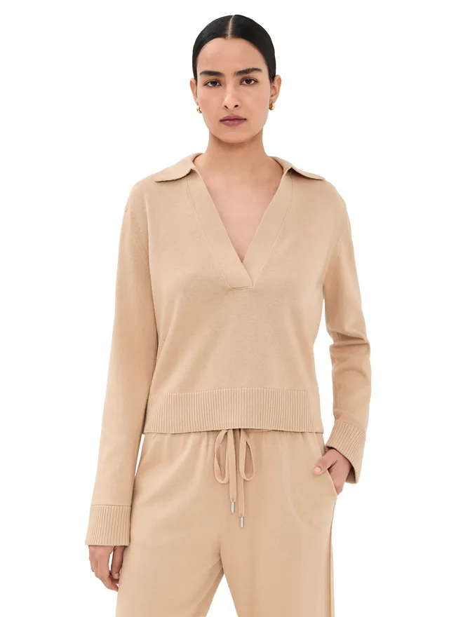 SIMKHAI SIMKHAI ロングスリーブ ポロシャツ ライトキャメルの商品画像