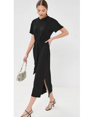 SIMKHAI Kassie Tシャツドレス タイ付き ブラック M - サムネイル5