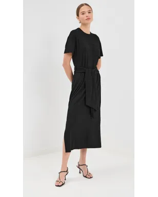 SIMKHAI Kassie Tシャツドレス タイ付き ブラック M - サムネイル2