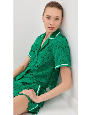 SIMKHAI Glenn Lace Camp Shirt - サムネイル2