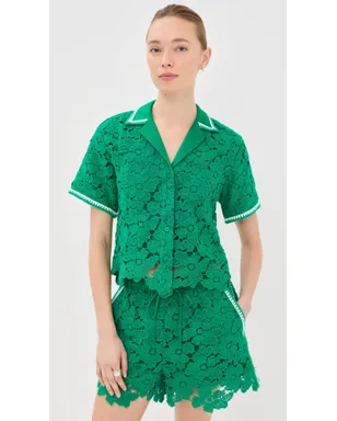 SIMKHAI Glenn Lace Camp Shirt - サムネイル3