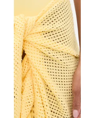 SIMKHAI カテリーナ ニット ラップ ミディ スカート Buttercream M - サムネイル6