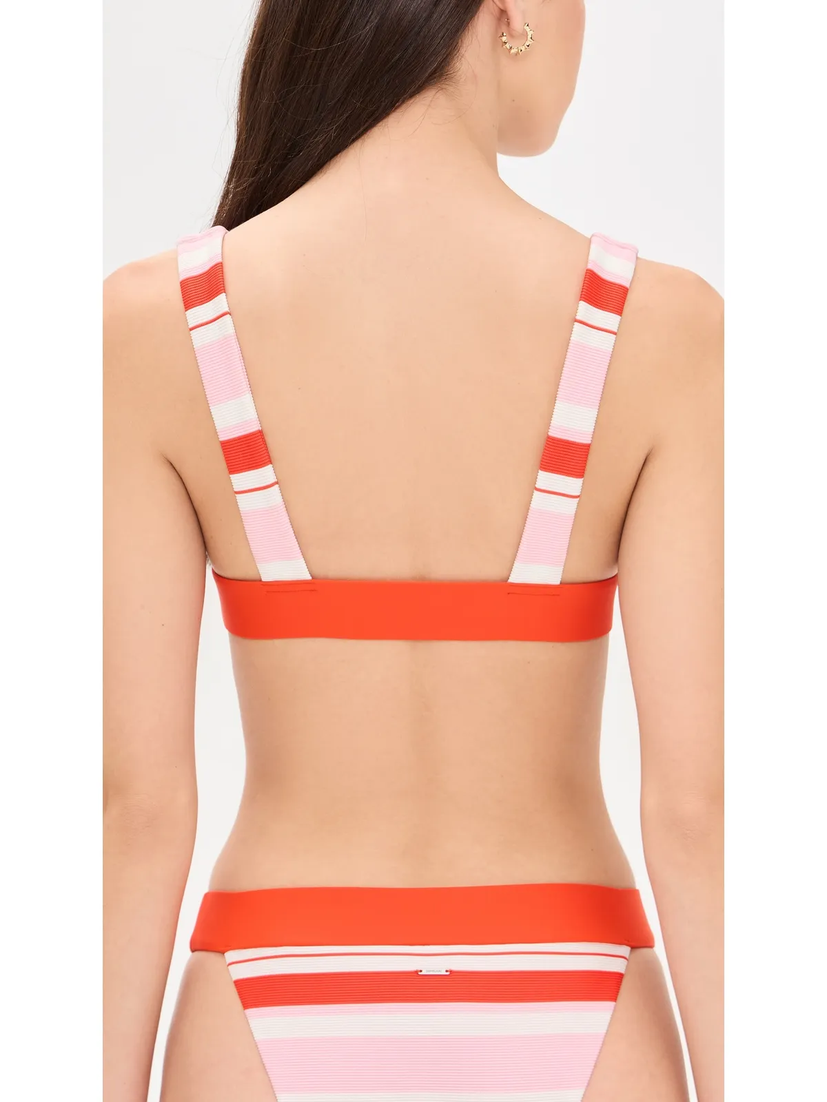 SIMKHAI Tillie Triangle Bikini Top Lobster Stripe - 画像3