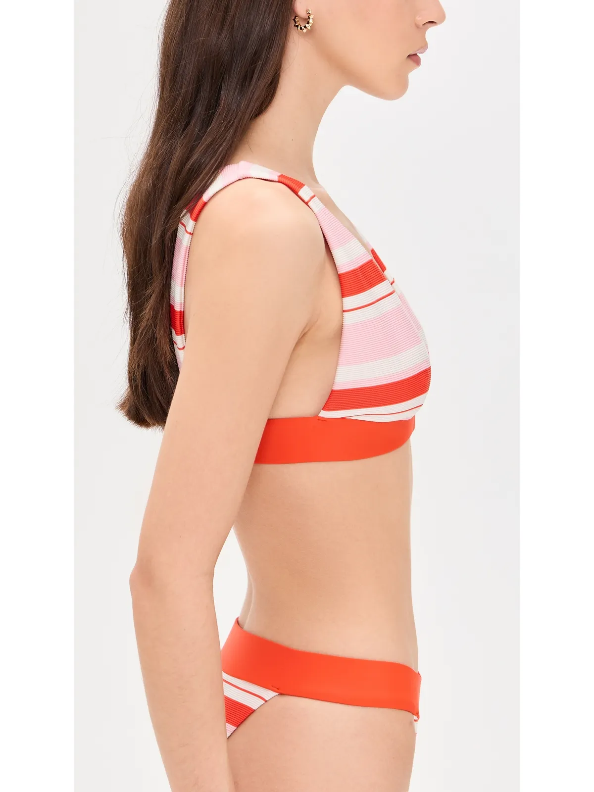 SIMKHAI Tillie Triangle Bikini Top Lobster Stripe - 画像4