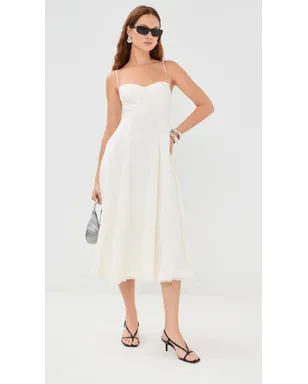 SIMKHAI Analise Bustier Midi Dress White - サムネイル5