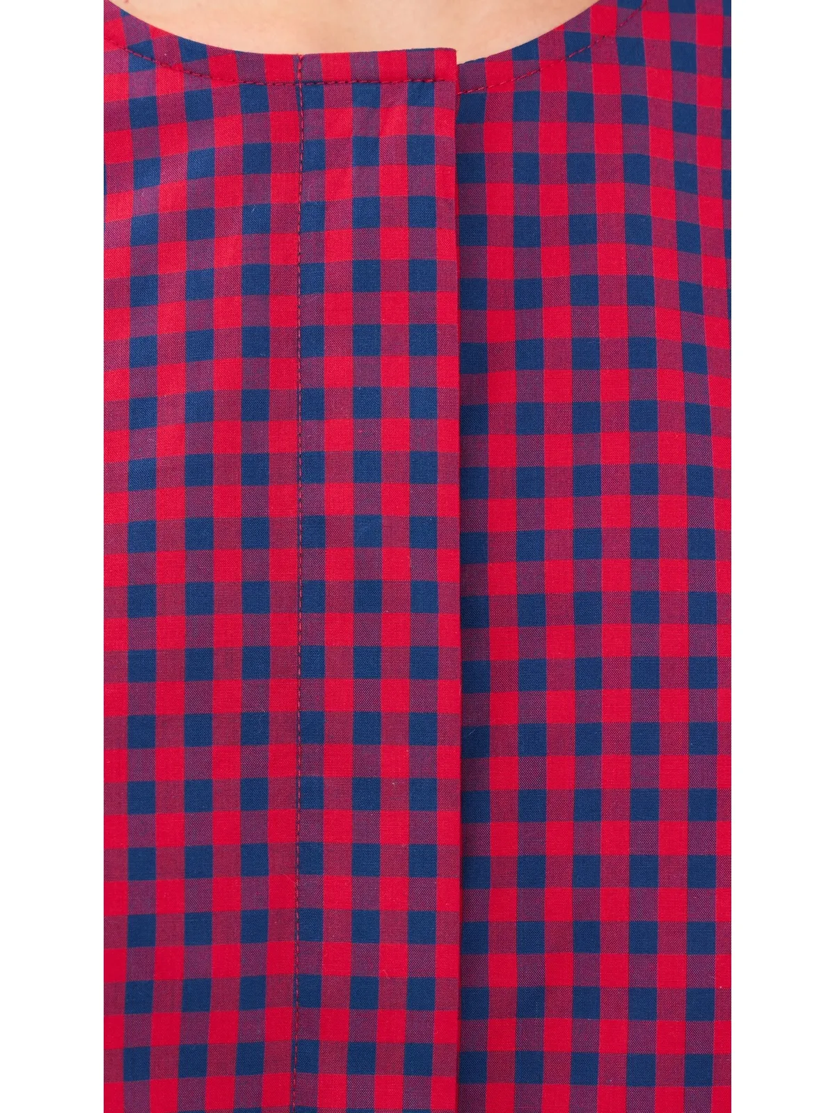 SIMKHAI ノースリーブ ボタンダウントップ Scarlet Midnight Gingham - 画像6