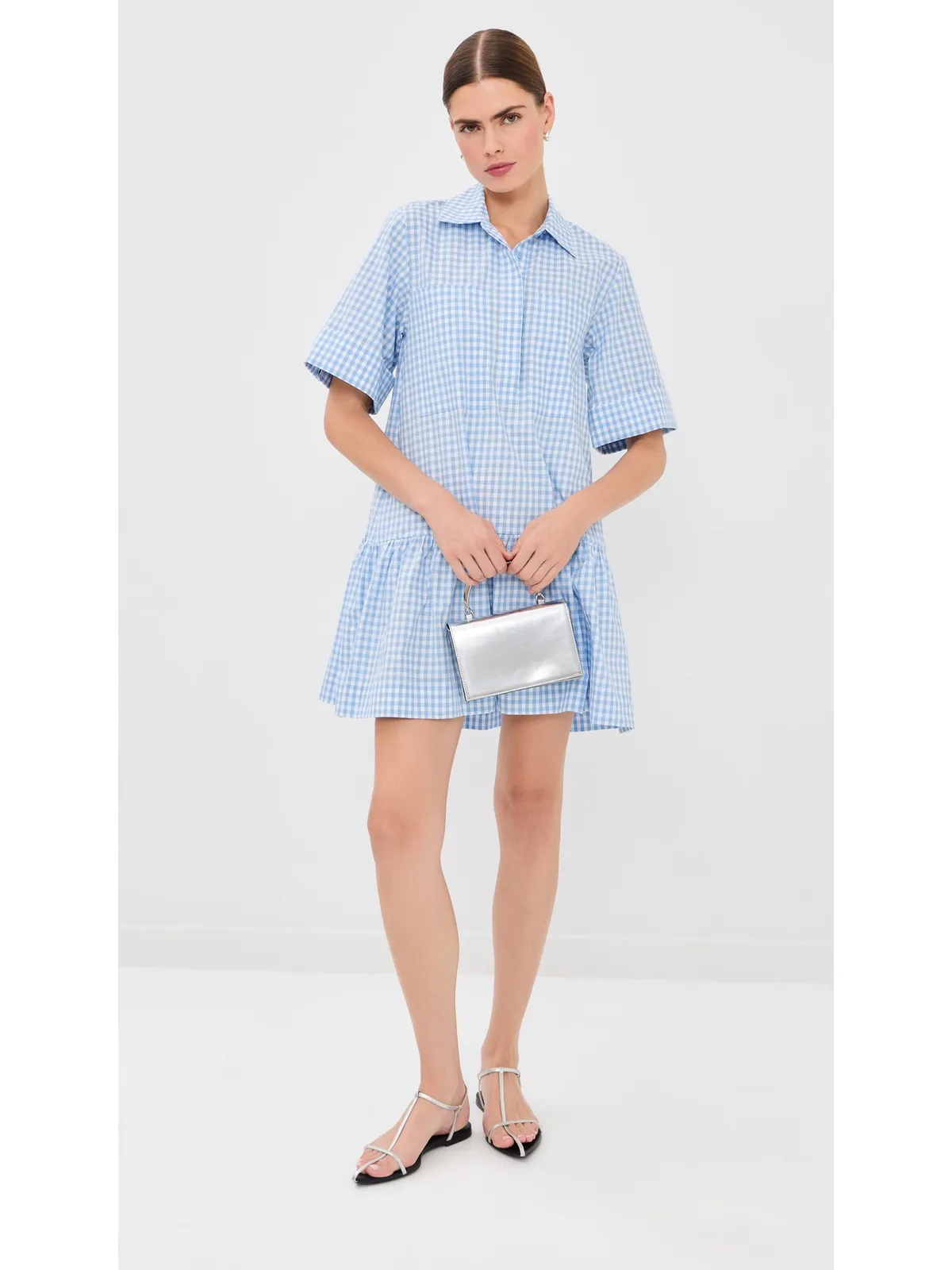 SIMKHAI Criss ミニドレス Cloud Gingham M - 画像5