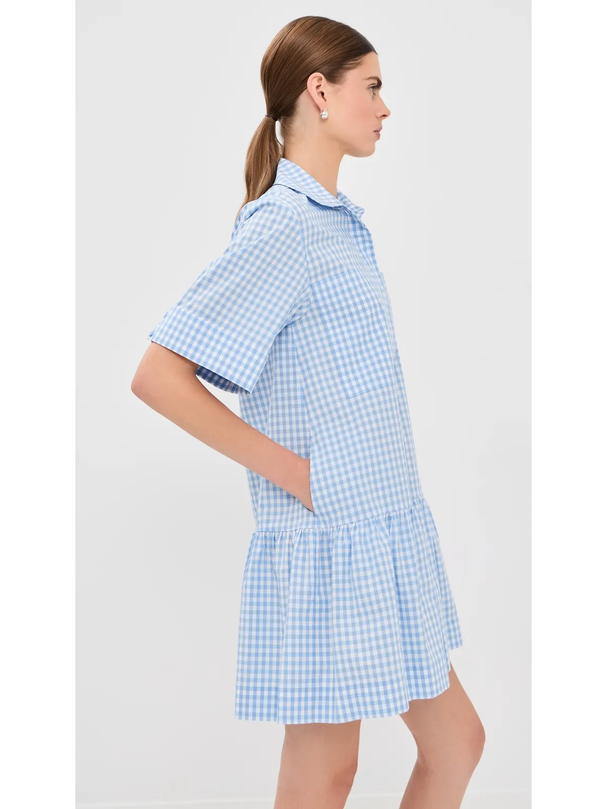 SIMKHAI Criss ミニドレス Cloud Gingham M - 画像4