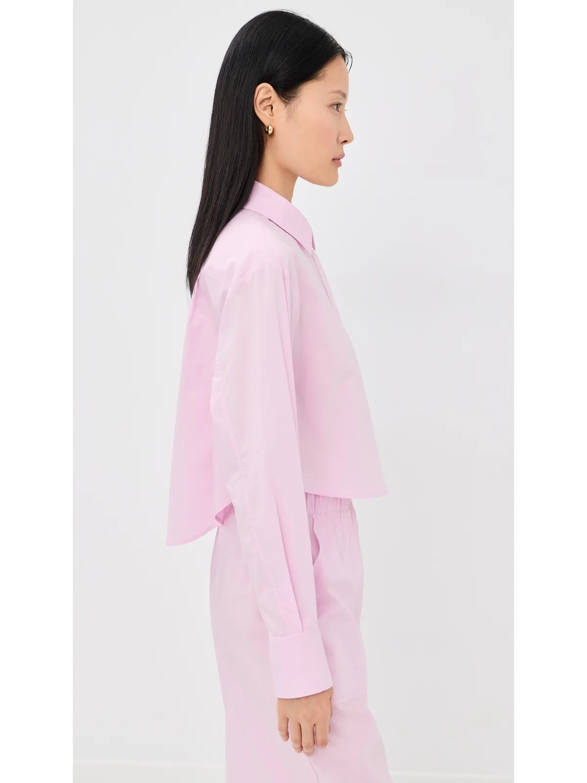 SIMKHAI レナタ クロップド ボタンダウン シャツ Tulip M - 画像4