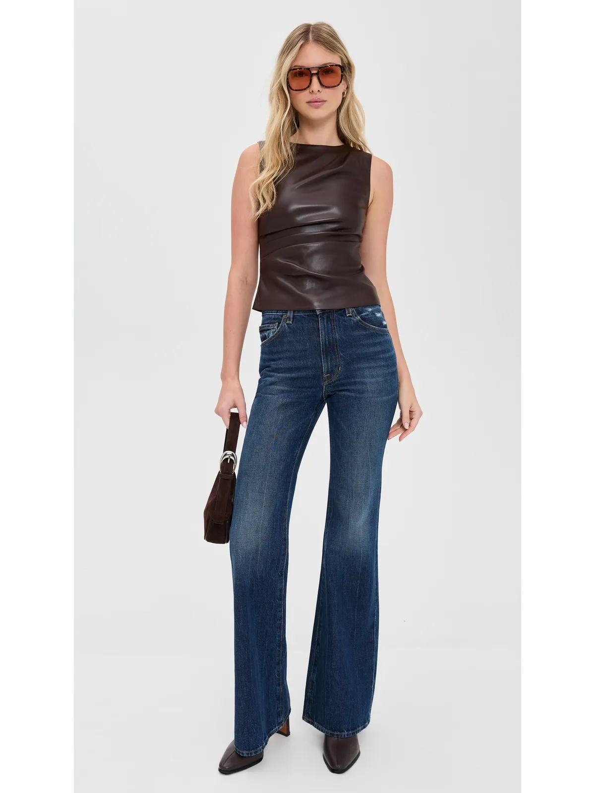 Joe's Jeans Meg ヴィーガンレザー トップ - 画像5
