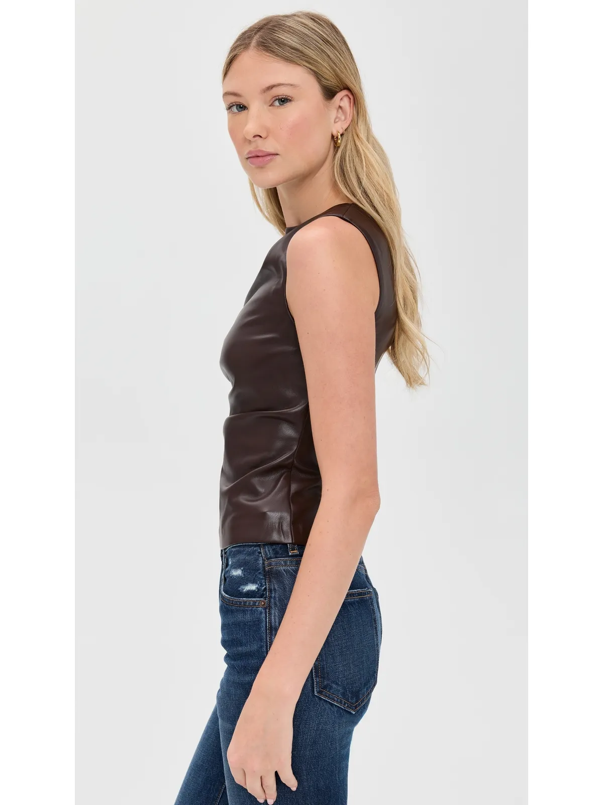 Joe's Jeans Meg ヴィーガンレザー トップ - 画像4