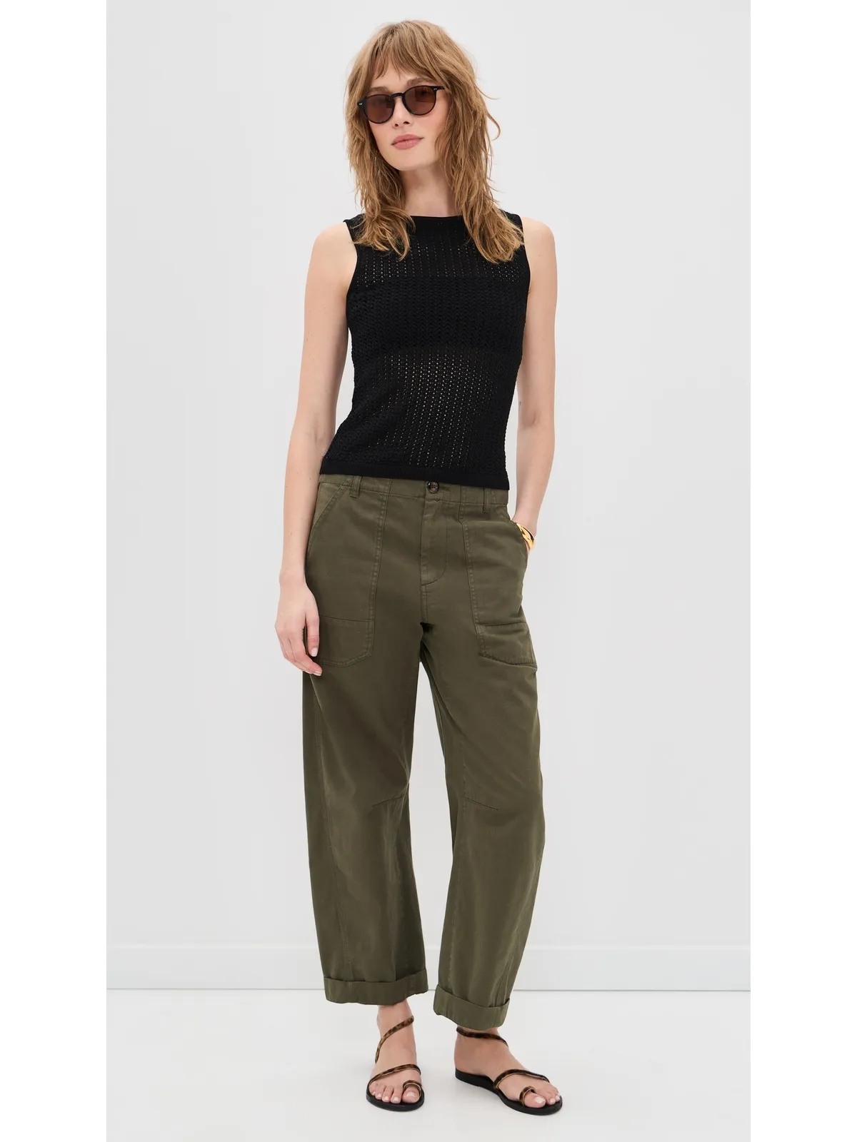 Joe's Jeans クロシェ ボートネック ノースリーブトップ - 画像5