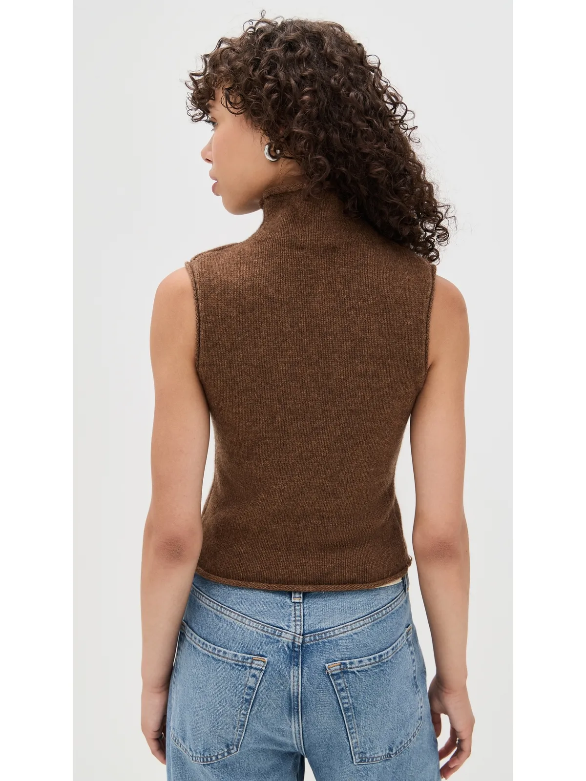 Joe's Jeans The Stevie Sleeveless Roll Neck Sweater Cinnamon - 画像3