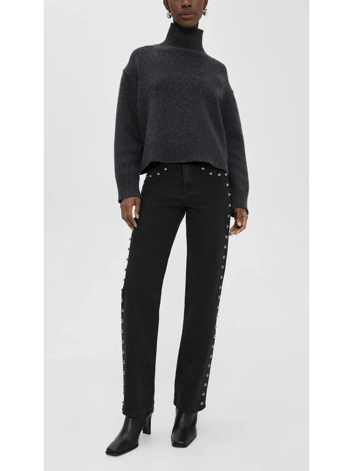 Joe's Jeans マーゴット スタッズド ストレートジーンズ チックシャドー - 画像5