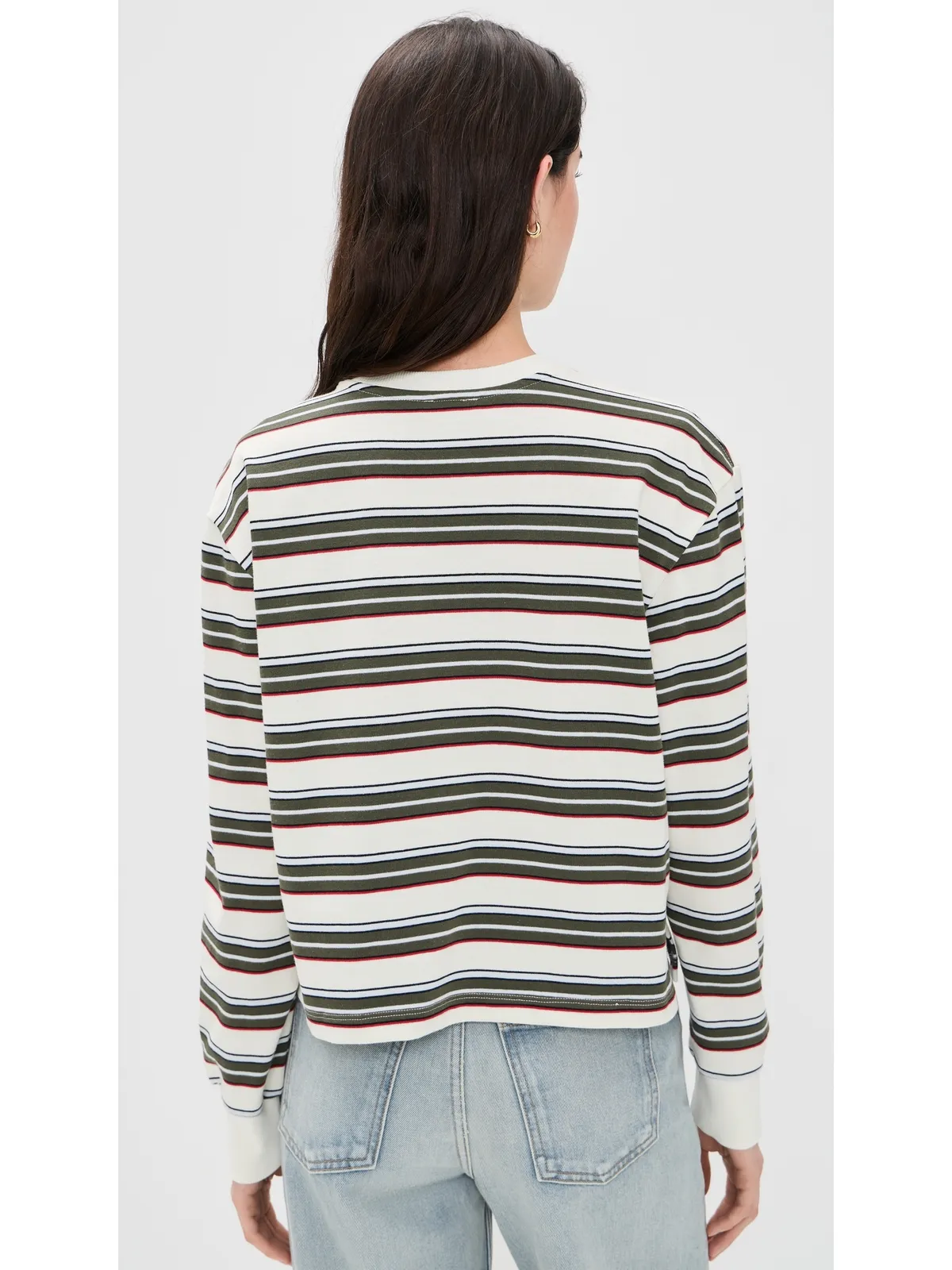 Joe's Jeans The Long Sleeve Boxy Tee Ivy Multi Stripe - 画像3
