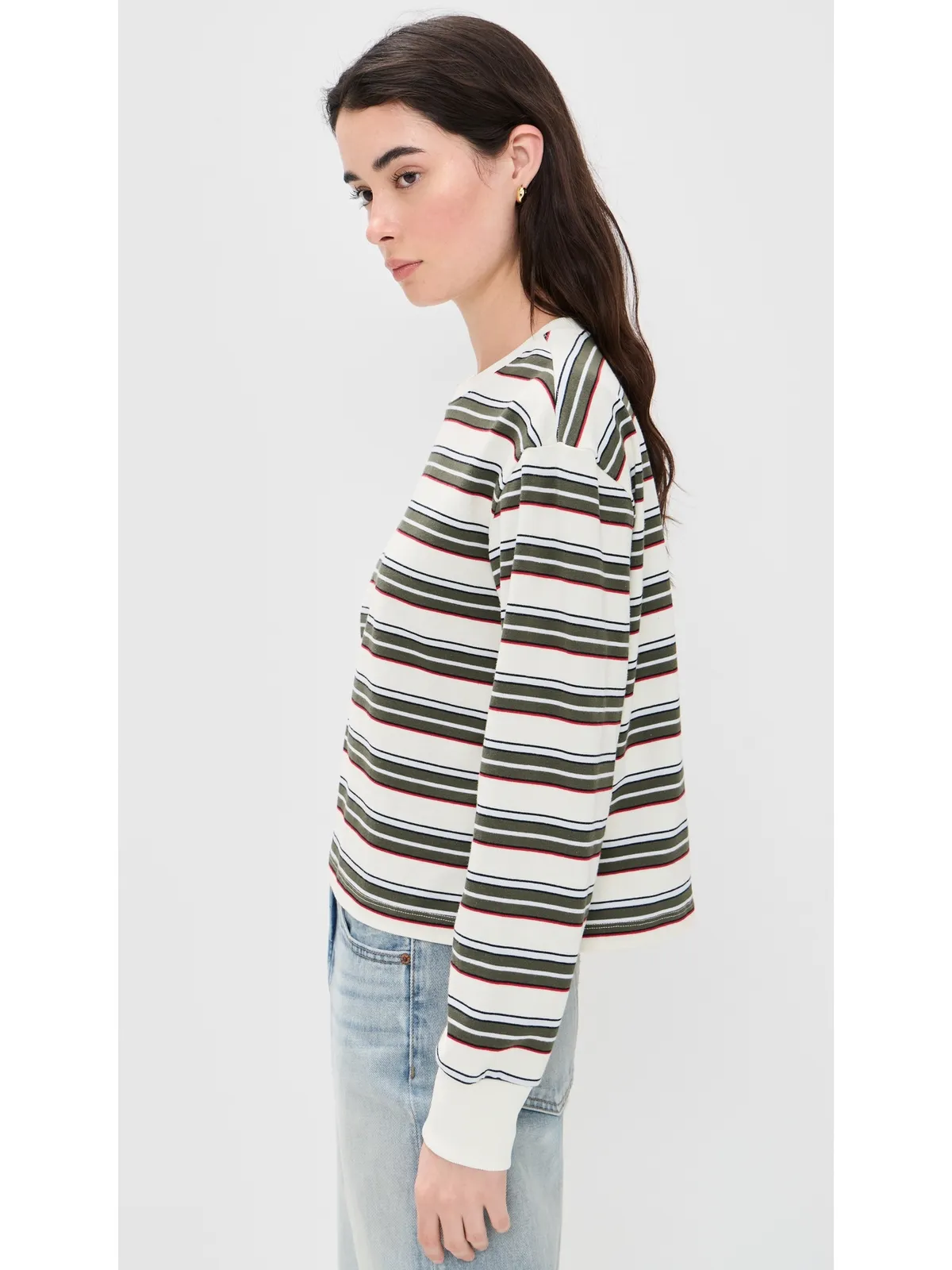 Joe's Jeans The Long Sleeve Boxy Tee Ivy Multi Stripe - 画像4