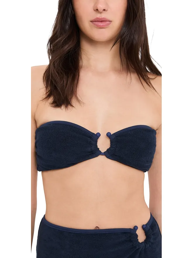 Johanna Ortiz Johanna Ortiz テリー Navy Seawaters Bikini Topの商品画像
