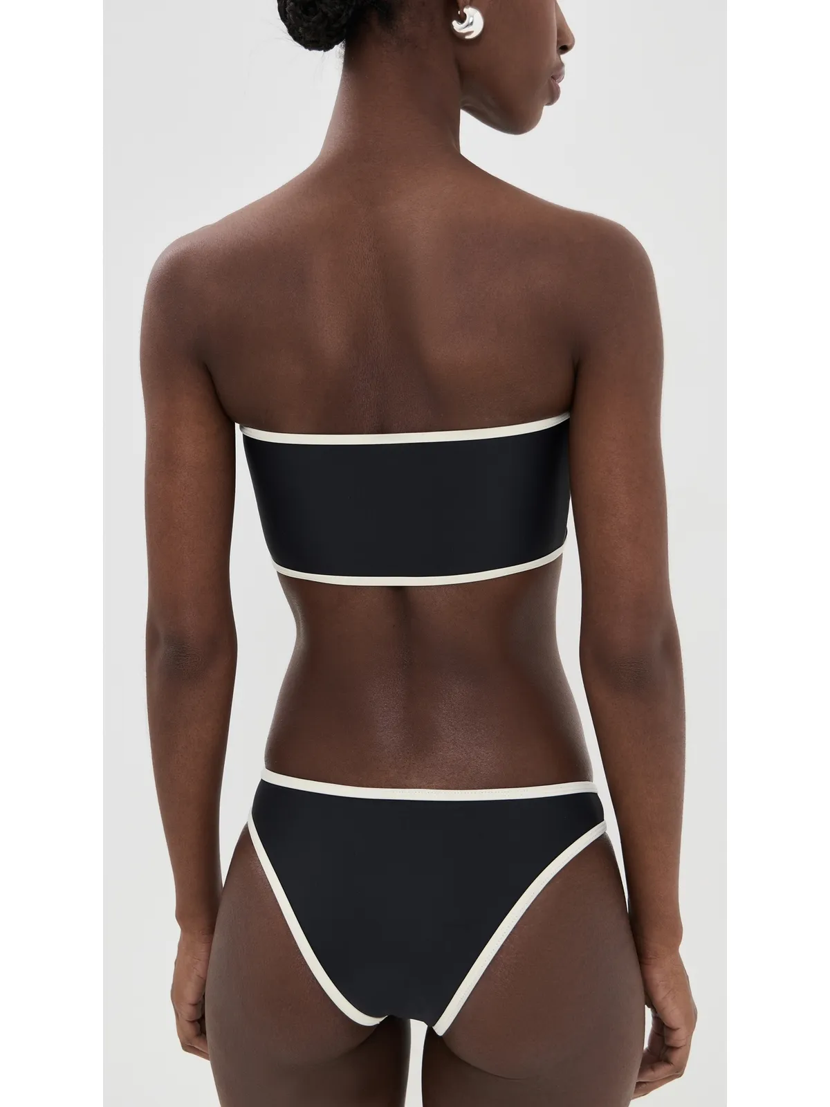 JADE Swim オールアラウンド バンドゥ ビキニトップ ブラック/アイボリー - 画像3