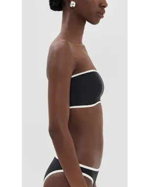 JADE Swim オールアラウンド バンドゥ ビキニトップ ブラック/アイボリー - サムネイル4