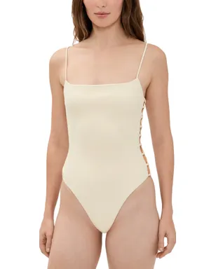 JADE Swim ヘクサ ワンピース水着 アイボリー - サムネイル1