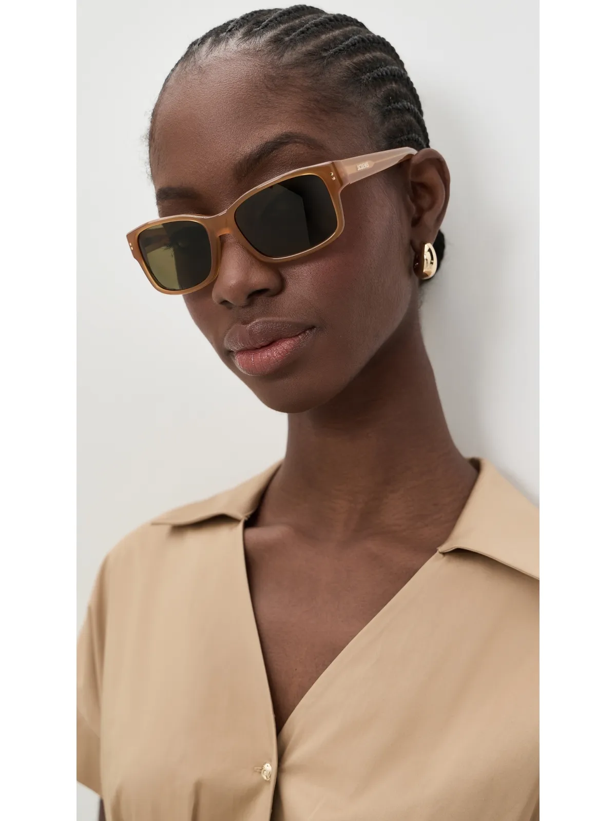 Jacquemus Jac154 サングラス ブラウン ワンサイズ - 画像3