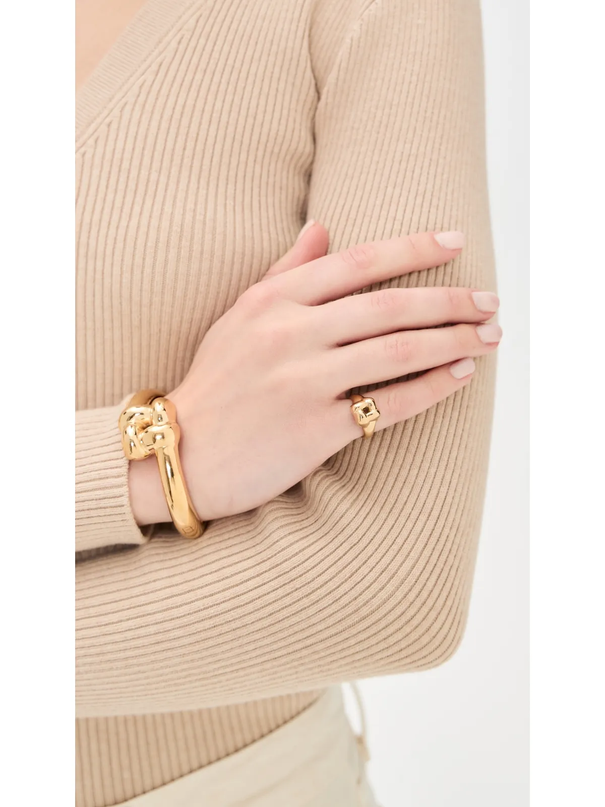 JENNY BIRD 編み込みスクエア・サインレットリング ゴールド仕上げ - 画像3