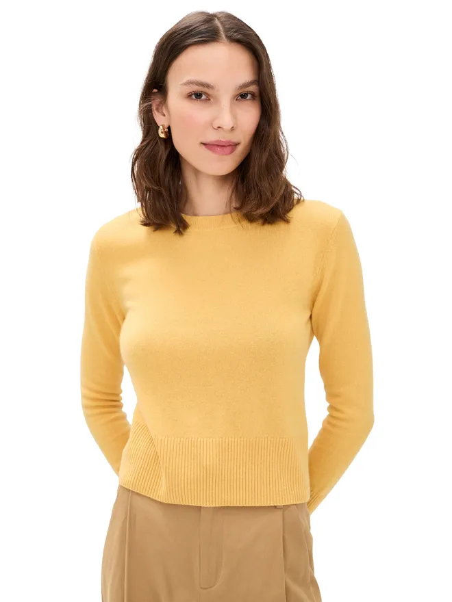 Jenni Kayne Jenni Kayne カシミヤ クルーネック セーター ゴールドの商品画像