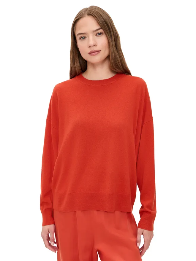 Jenni Kayne Jenni Kayne カシミヤ マリーナ クルーネック プルオーバー トマトカラーの商品画像