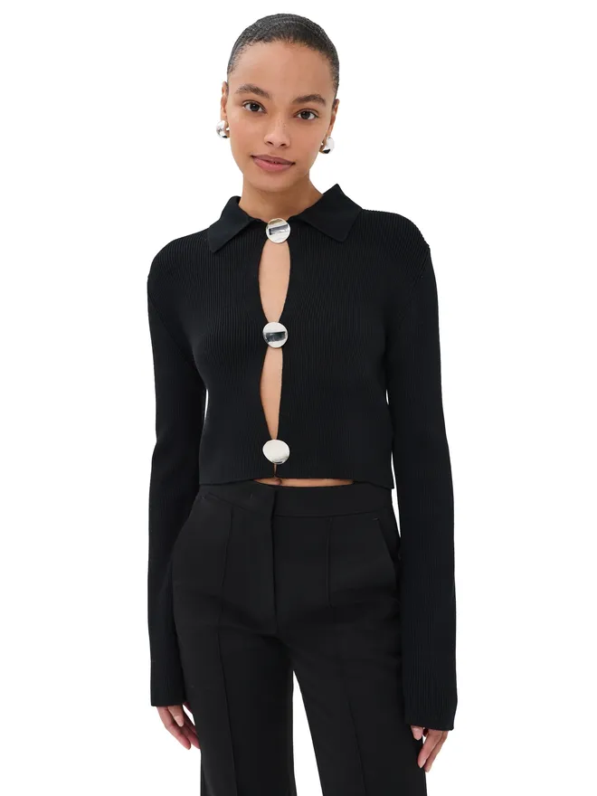 Jil Sander Jil Sander ポロ カーディガン ブラック 36の商品画像