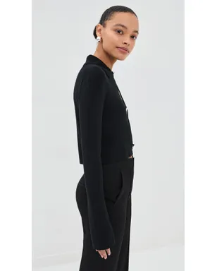 Jil Sander ポロ カーディガン ブラック 36 - サムネイル5