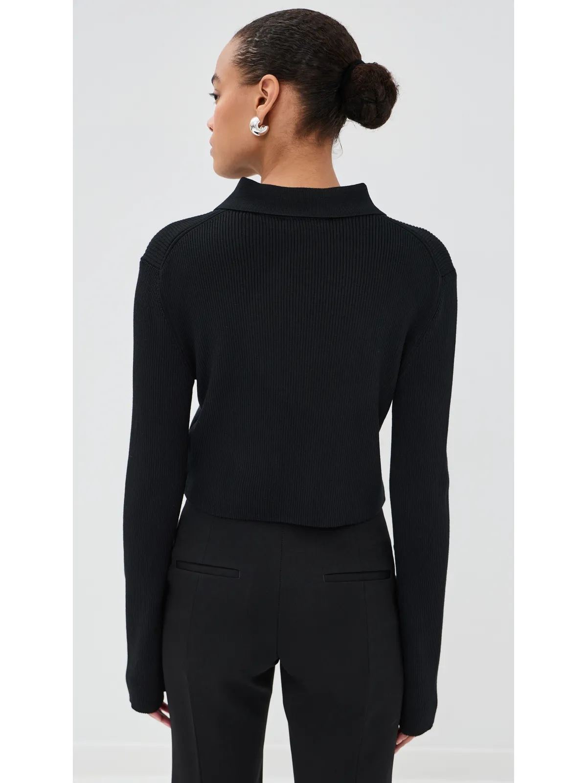 Jil Sander ポロ カーディガン ブラック 36 - 画像4