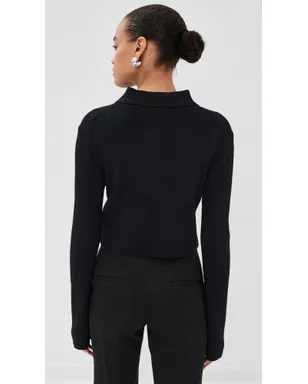 Jil Sander ポロ カーディガン ブラック 36 - サムネイル4