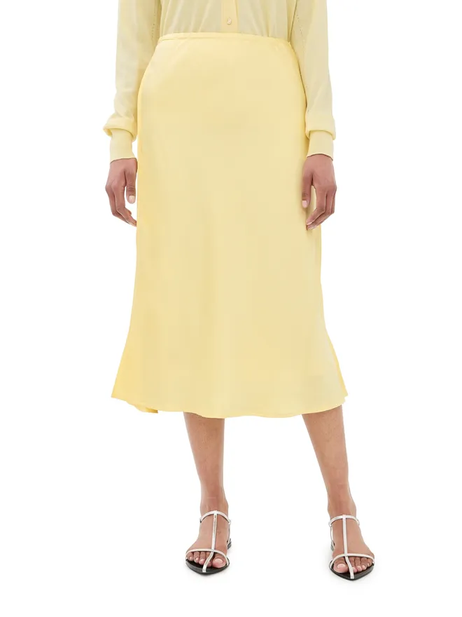 Jil Sander Jil Sander サテン地ミディスカート パステルイエローの商品画像