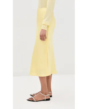 Jil Sander サテン地ミディスカート パステルイエロー - サムネイル5