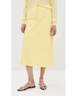Jil Sander サテン地ミディスカート パステルイエロー - サムネイル3