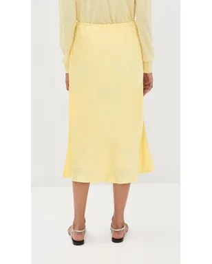 Jil Sander サテン地ミディスカート パステルイエロー - サムネイル4