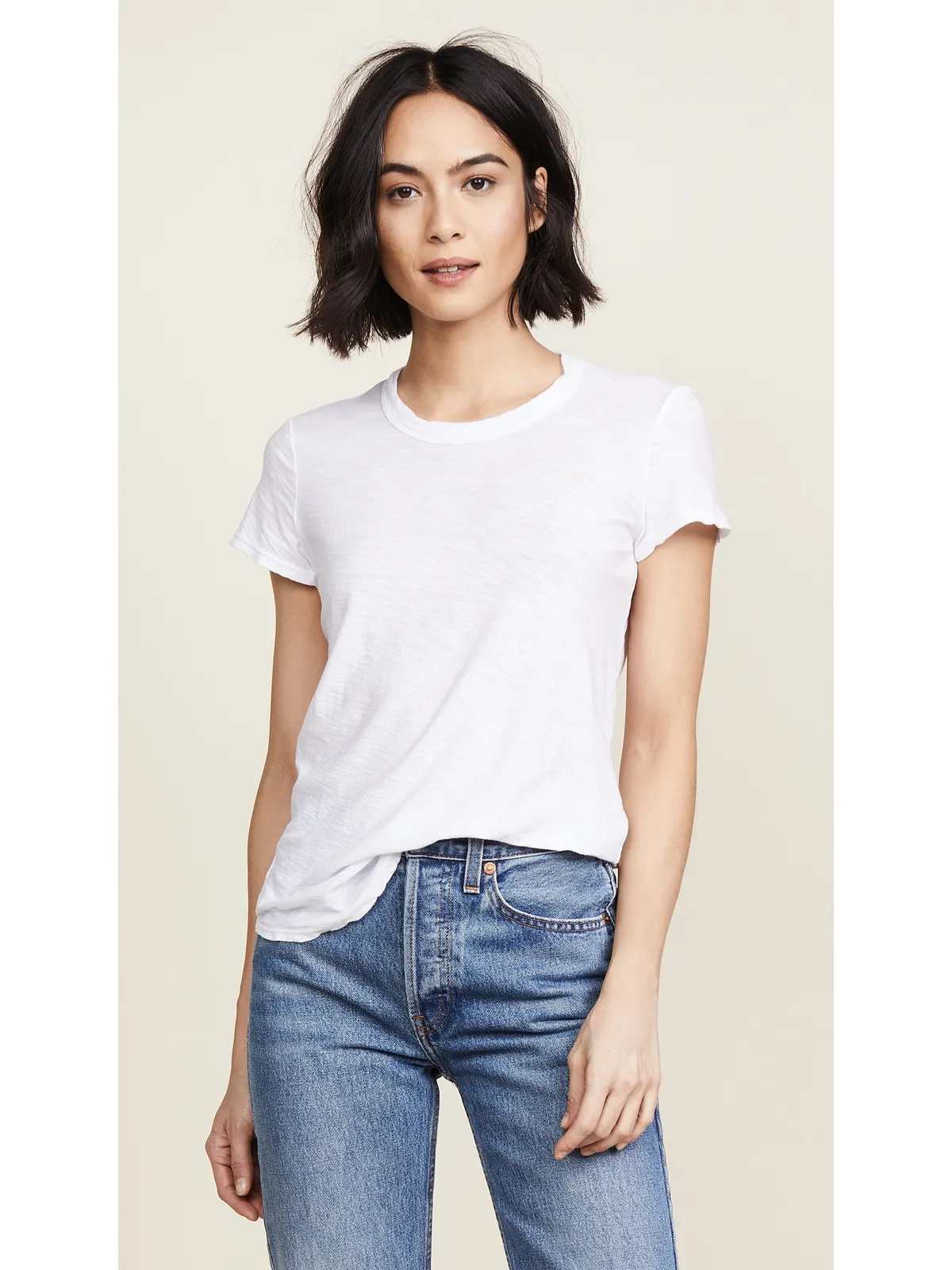 James Perse シアー スラブ クルーネックTシャツ ホワイト - 画像2