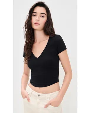 James Perse Vネック クロップドTシャツ - サムネイル2