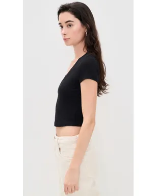 James Perse Vネック クロップドTシャツ - サムネイル4