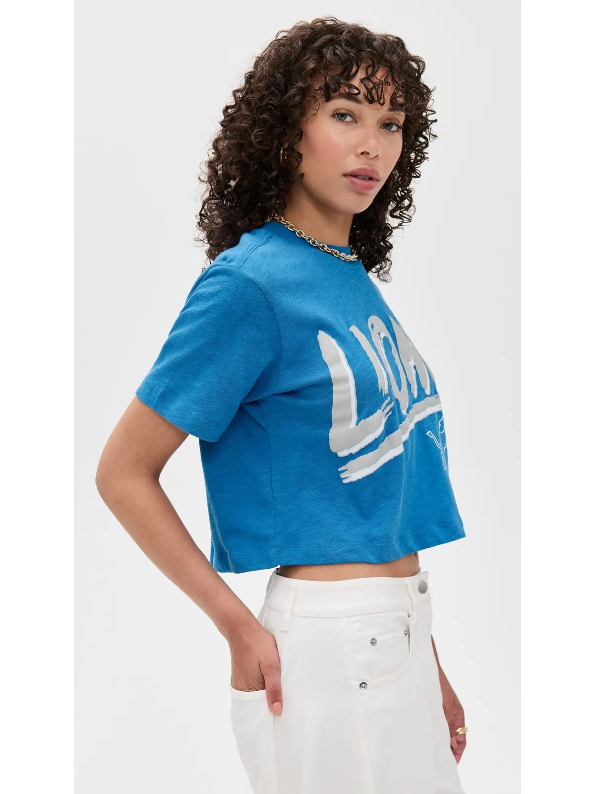 Junk Food ライオンズ Thrill クロップTシャツ ライオンズブルー - 画像4