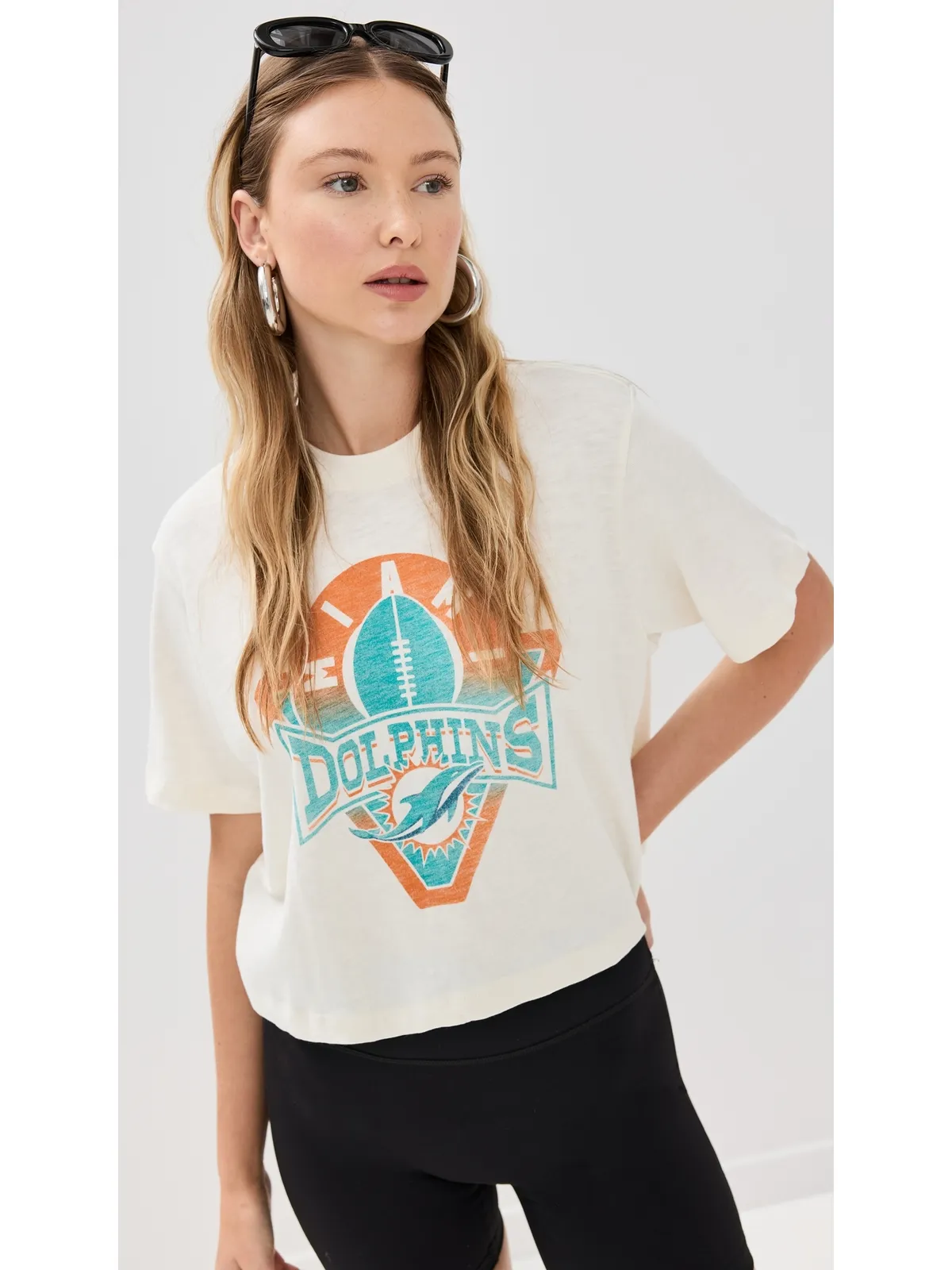 Junk Food ドルフィンズ クロップドTシャツ - 画像2