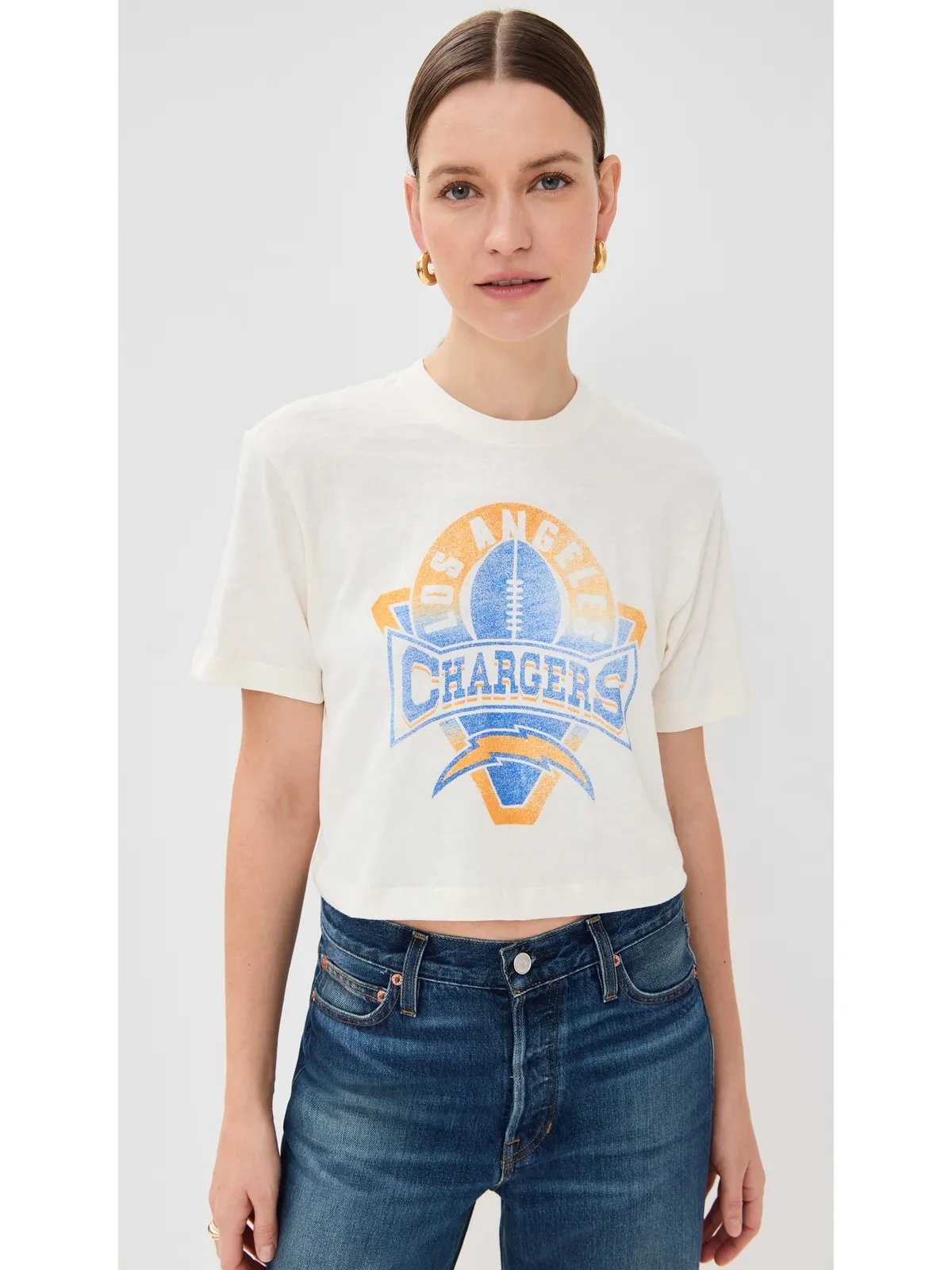 Junk Food チャージャーズ モックネック クロップ Tシャツ - 画像2