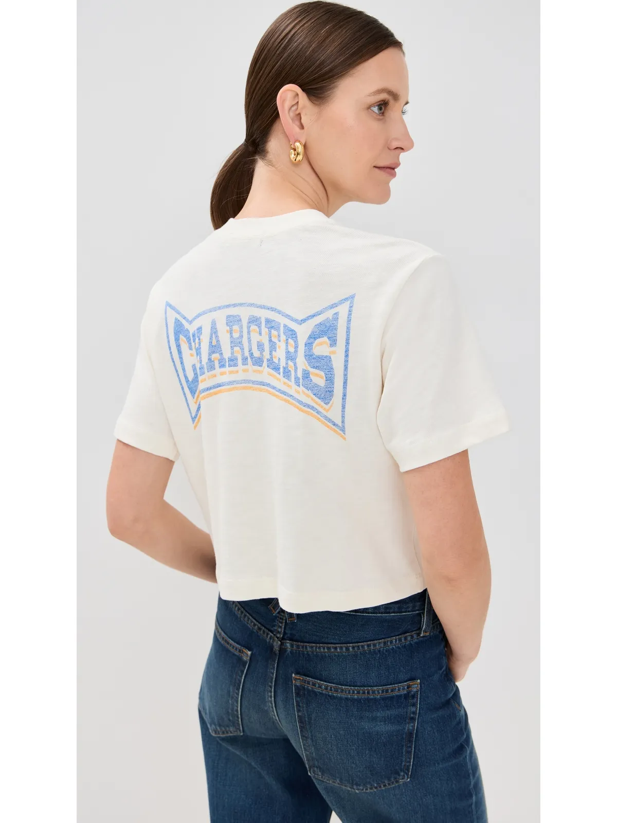 Junk Food チャージャーズ モックネック クロップ Tシャツ - 画像3