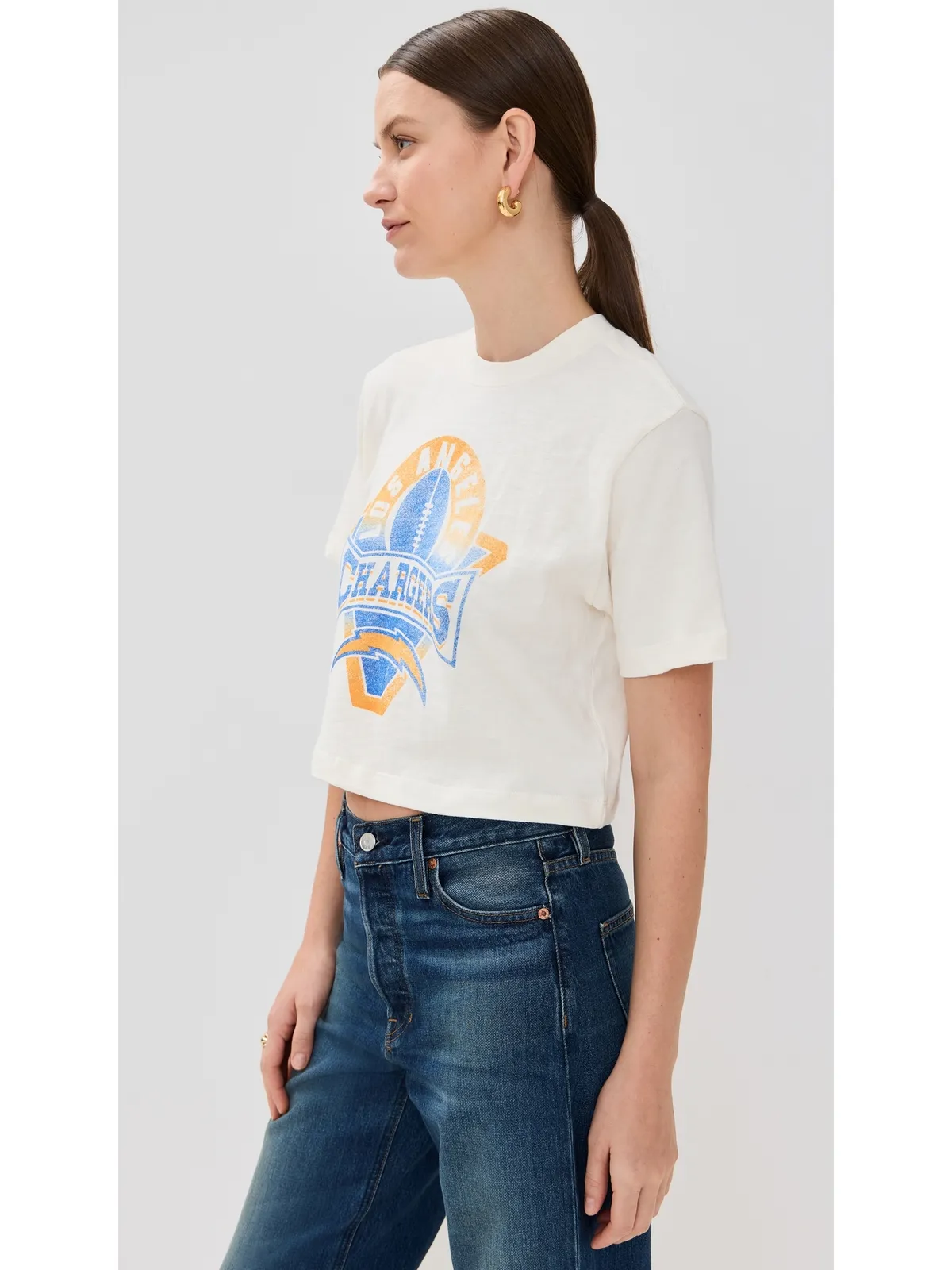 Junk Food チャージャーズ モックネック クロップ Tシャツ - 画像4
