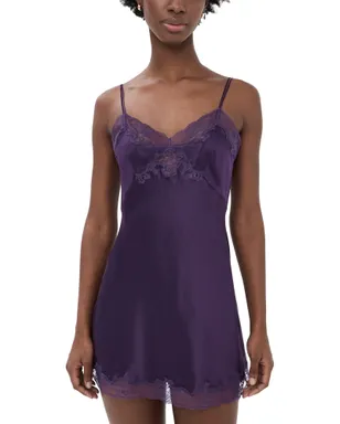 Only Hearts シルクシャルムーズ ミニスリップドレス プラム - サムネイル1