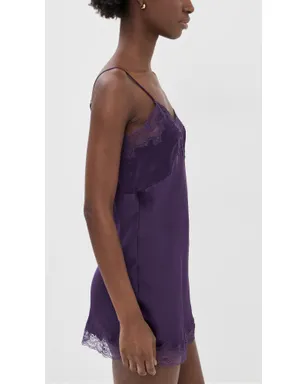 Only Hearts シルクシャルムーズ ミニスリップドレス プラム - サムネイル4