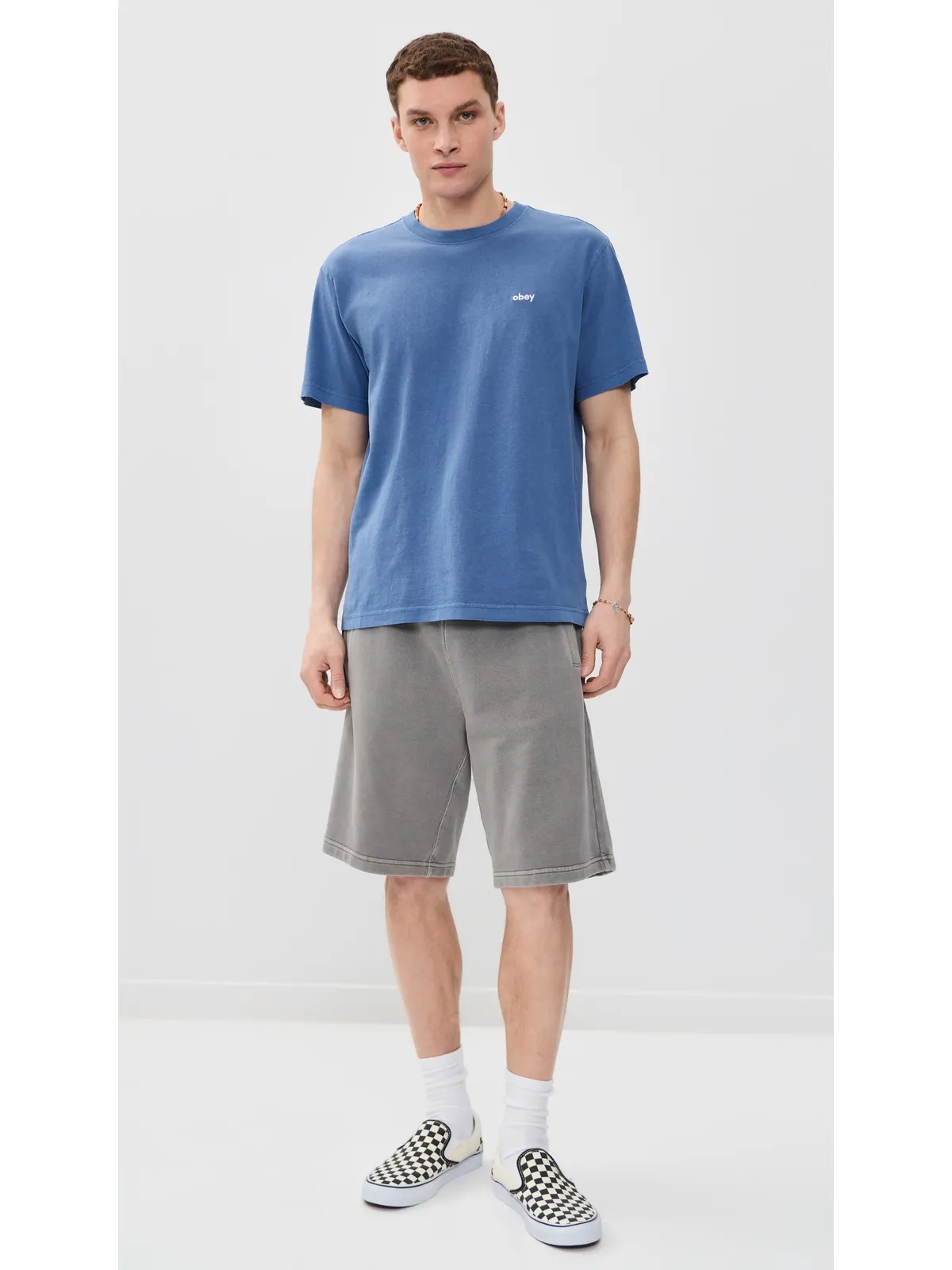 Obey ローワーケース ピグメントTシャツ（エレクトリックインディゴ） - 画像5