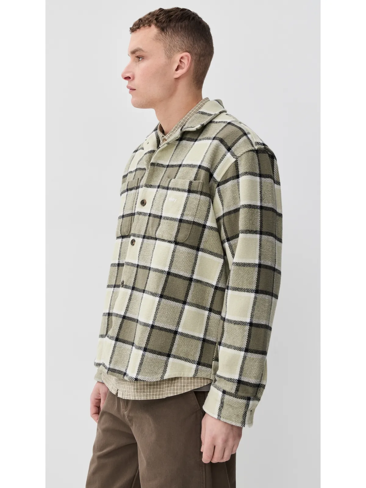 Obey フランネルチェック ハロルド シャツ ペリカンマルチ - 画像4